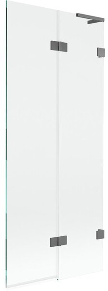 Mexen Lunar L parawan nawannowy 2-skrzydłowy prawy 80 x 150 cm, transparent, gun metal - 897L-080-100-95-00-P