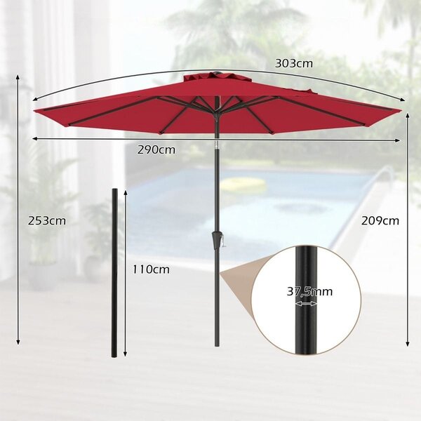 Parasol ogrodowy na balkon taras składany 300cm