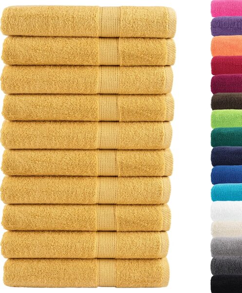 Ręczniki premium, SOLUND, 10 szt., złote, 80x200 cm, 600 g/m²