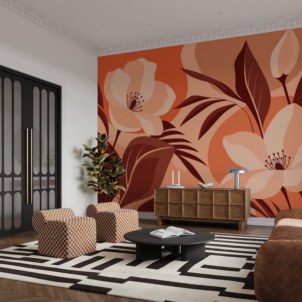 Fototapeta Kwitnące piękno w ciepłych barwach, Fototapety Kwiaty, Popularne Fototapety, t01045v4 - Tapeko.pl