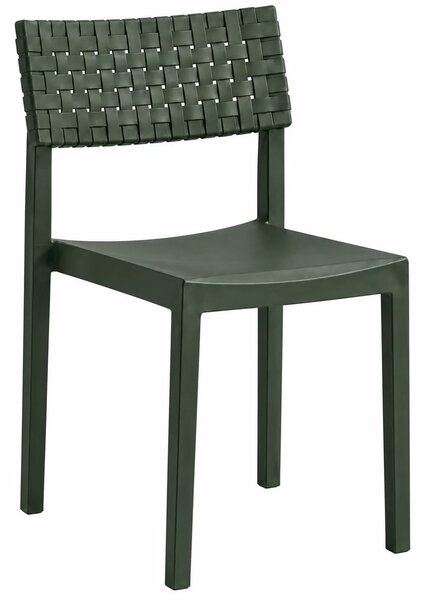 Zielone sztaplowane minimalistyczne krzesło plastikowe W9-A64
