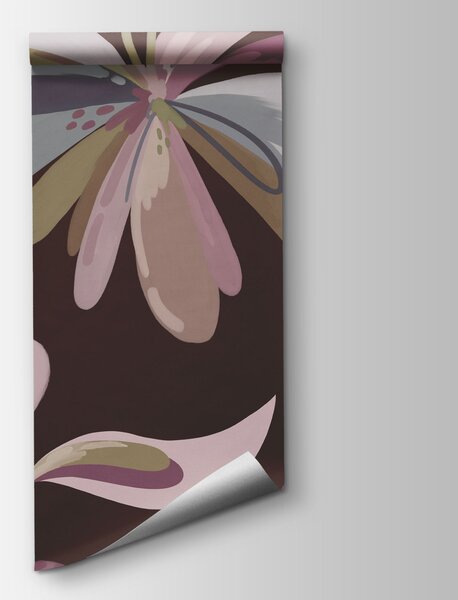 Fototapeta Wzór kwiatowy na brązowym tle, Fototapety Kwiaty, Popularne Fototapety, t01059v2 - Tapeko.pl