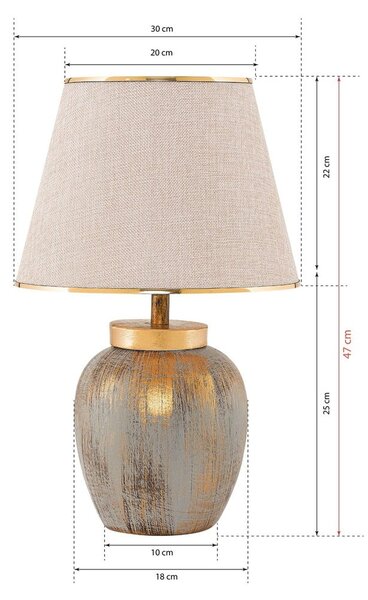 Kremowa/w kolorze złota lampa stołowa z tekstylnym kloszem (wysokość 47 cm) Yakamoz – Opviq lights
