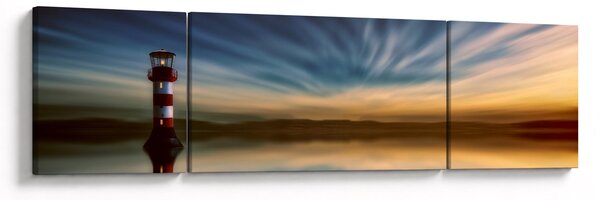 Obraz latarni morskiej na morzu (170x50 cm)