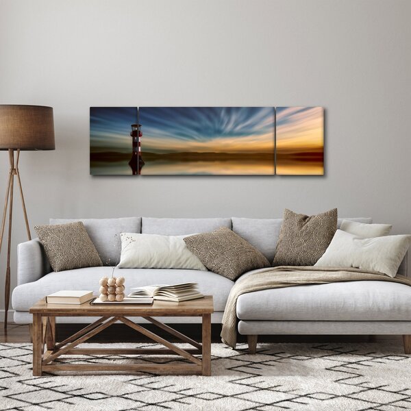 Obraz latarni morskiej na morzu (170x50 cm)