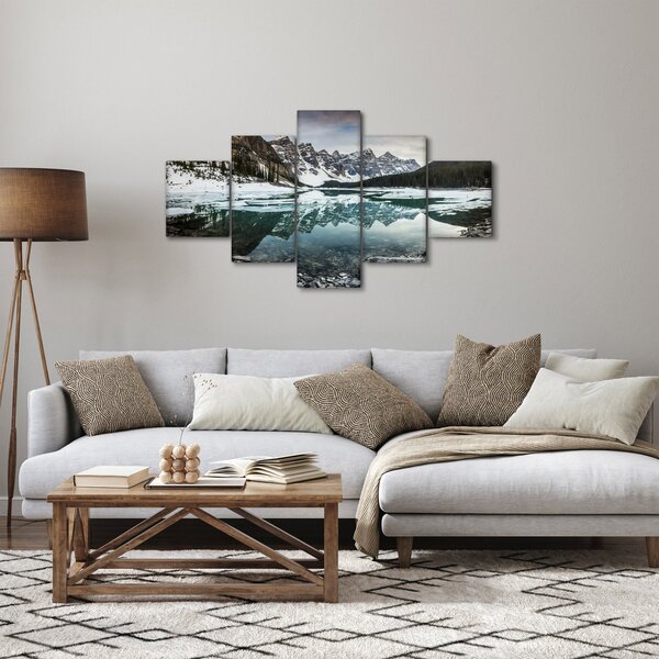 Obraz - jezioro zimą (125x70 cm)