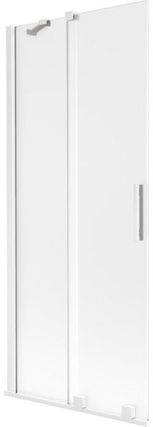 Mexen Velar parawan nawannowy 2-skrzydłowy rozsuwany 85 x 150 cm, szron, biały - 896-085-000-31-20