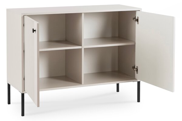 Komoda do Salonu SOFT 104 cm Kaszmir Ryflowana Dwudrzwiowa Nowoczesna