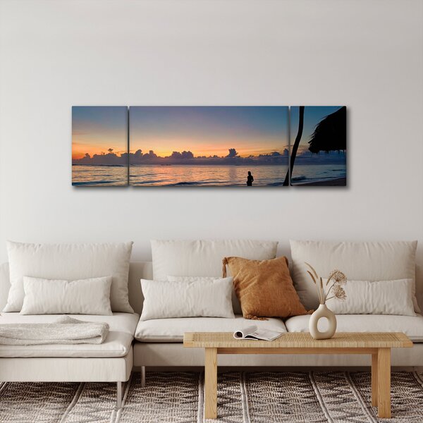 Obraz kobiety na plaży (170x50 cm)