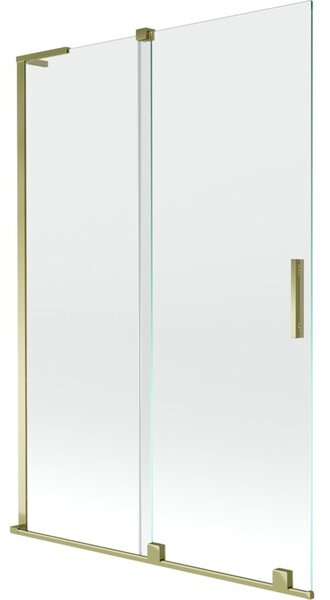 Mexen Velar L parawan nawannowy 2-skrzydłowy rozsuwany 120 x 150 cm, transparent, złoty - 896-120-003-01-50