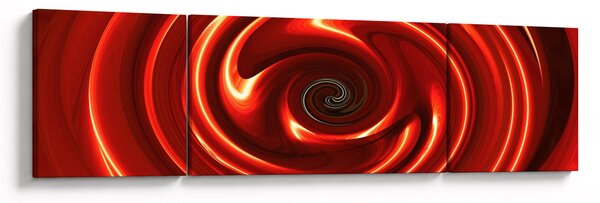 Abstrakcyjny obraz - czerwona spirala (170x50 cm)