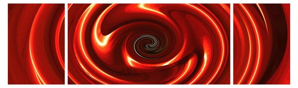 Abstrakcyjny obraz - czerwona spirala (170x50 cm)
