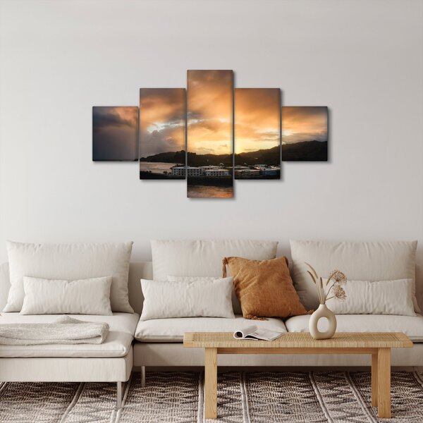 Obraz - plaża z pochmurnym niebem (125x70 cm)