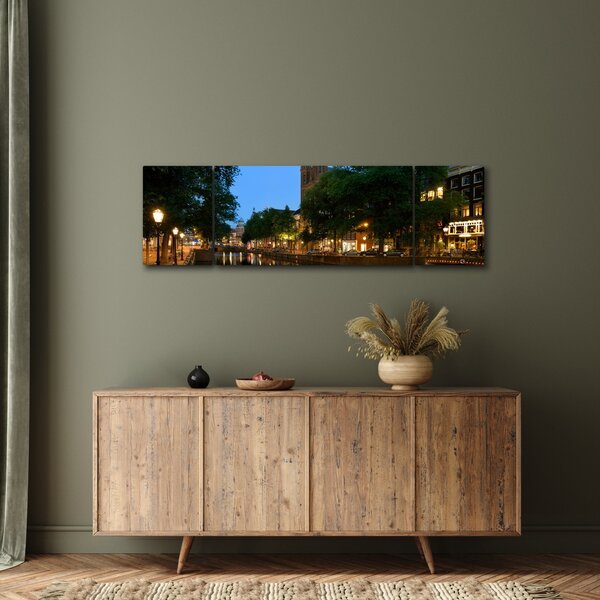 Obraz nocnego historycznego miasta (170x50 cm)