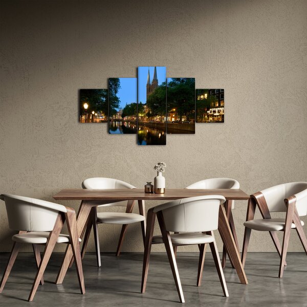 Obraz nocnego historycznego miasta (125x70 cm)
