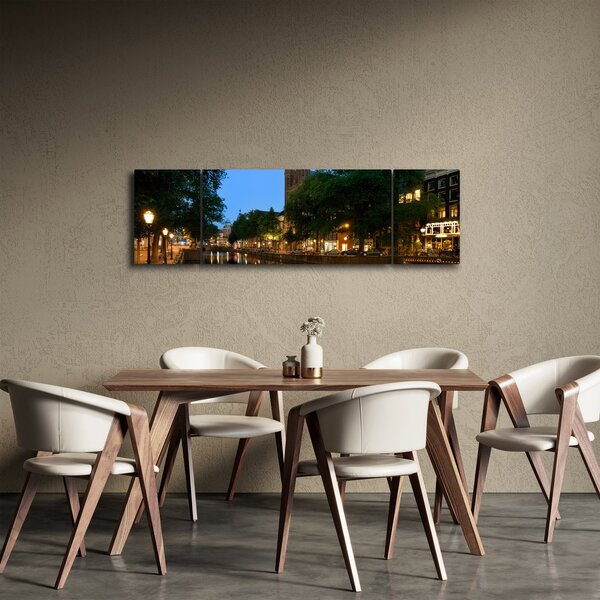 Obraz nocnego historycznego miasta (170x50 cm)