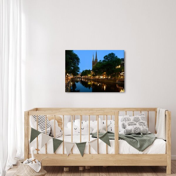 Obraz nocnego historycznego miasta (70x50 cm)