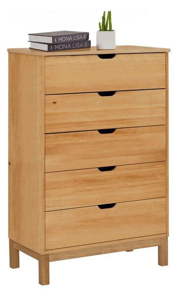 Wysoka komoda z litego drewna sosnowego w naturalnym kolorze 113x39 cm Post – Støraa