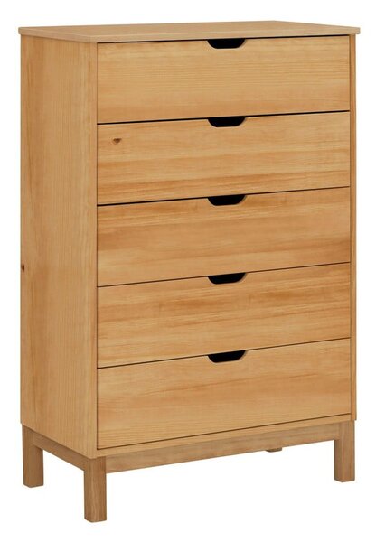 Wysoka komoda z litego drewna sosnowego w naturalnym kolorze 113x39 cm Post – Støraa