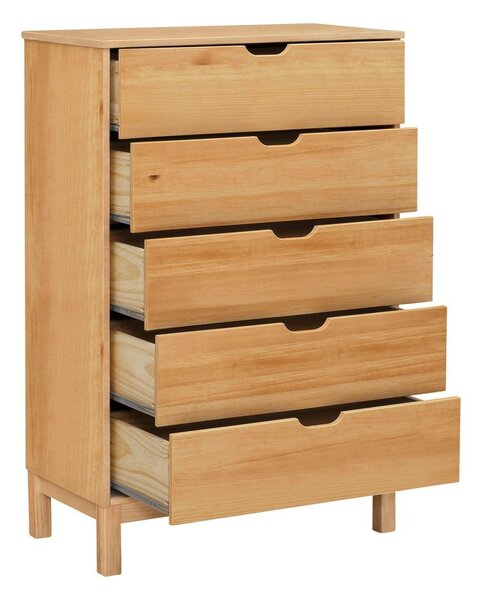 Wysoka komoda z litego drewna sosnowego w naturalnym kolorze 113x39 cm Post – Støraa
