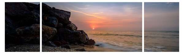 Obraz zachodu słońca na plaży (170x50 cm)