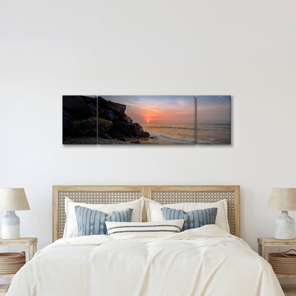 Obraz zachodu słońca na plaży (170x50 cm)