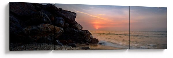 Obraz zachodu słońca na plaży (170x50 cm)