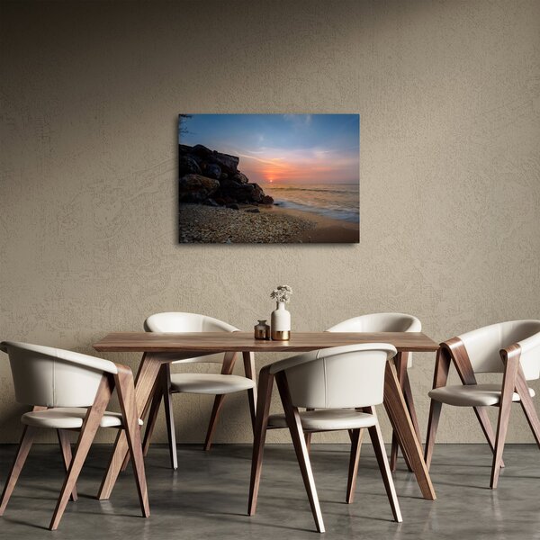 Obraz zachodu słońca na plaży (70x50 cm)