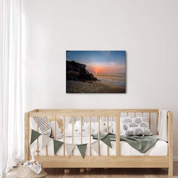 Obraz zachodu słońca na plaży (70x50 cm)
