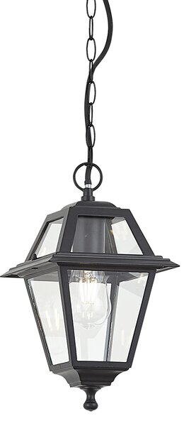 Klasyczna zewnętrzna lampa wisząca czarna IP44 - Berta