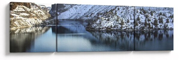 Obraz - zimowy krajobraz z jeziorem (170x50 cm)