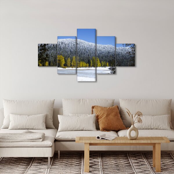 Obraz - ośnieżone góry zimą (125x70 cm)