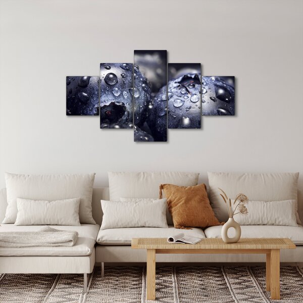 Obraz owoców z kroplami wody (125x70 cm)