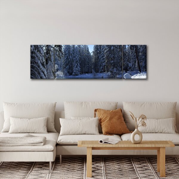 Obraz śnieżnego lasu (170x50 cm)