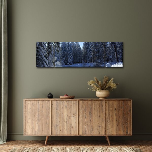 Obraz śnieżnego lasu (170x50 cm)