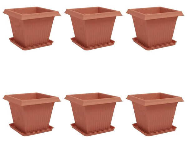 Doniczki 6 pcs Czerwony ceglasty 38 x 38 x 30 cm
