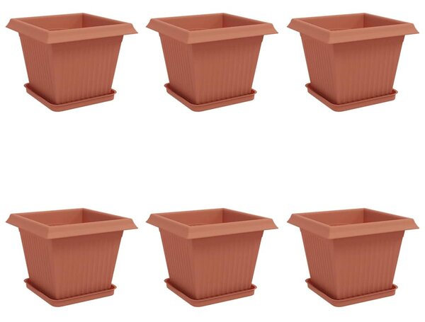 Doniczki 6 pcs Czerwony ceglasty 33 x 33 x 26 cm