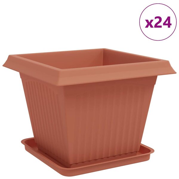 Doniczki 24 pcs Czerwony ceglasty 43 x 43 x 33,5 cm