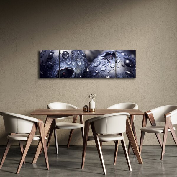 Obraz owoców z kroplami wody (170x50 cm)