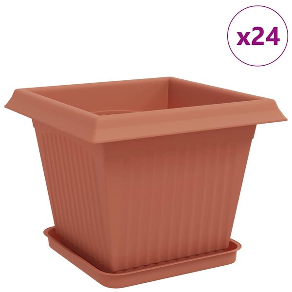 Doniczki 24 pcs Czerwony ceglasty 33 x 33 x 26 cm
