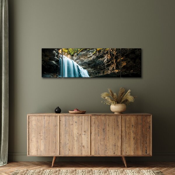 Obraz leśnego wodospadu (170x50 cm)