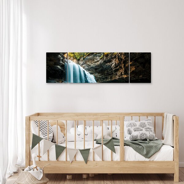 Obraz leśnego wodospadu (170x50 cm)