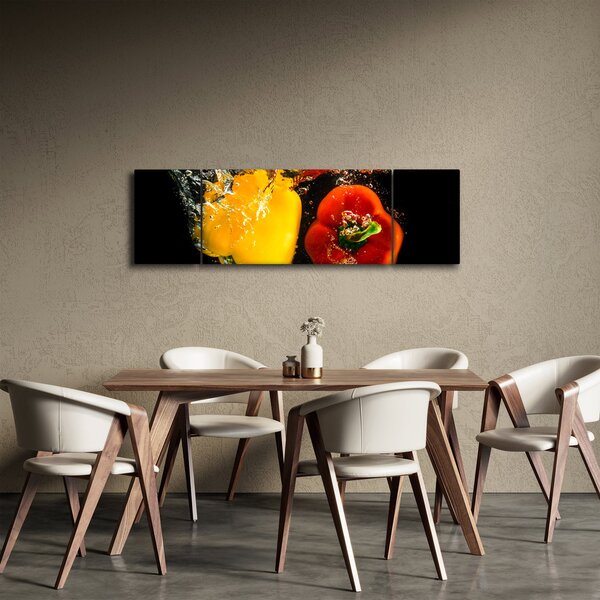 Obraz - papryki w wodzie (170x50 cm)