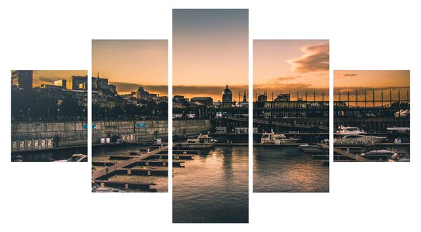 Obraz - miasto portowe (125x70 cm)