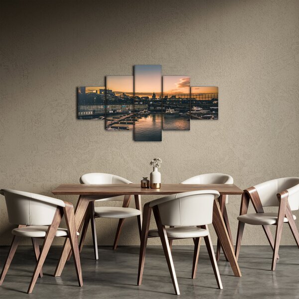 Obraz - miasto portowe (125x70 cm)