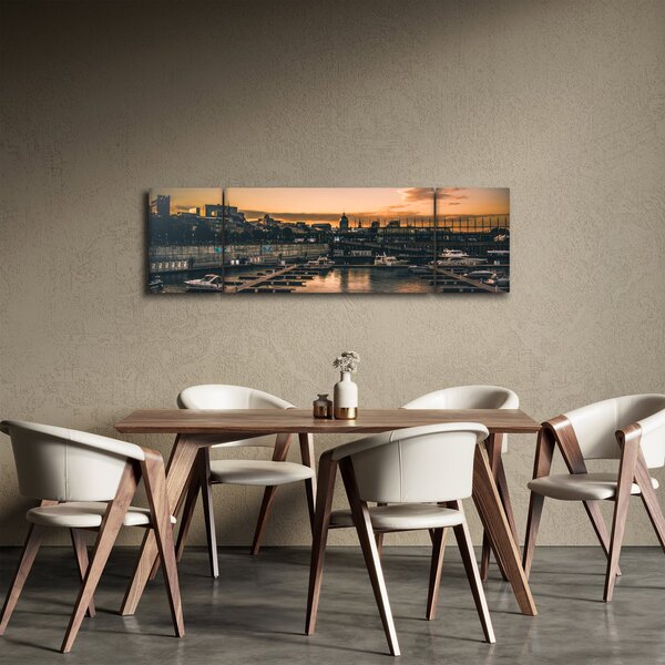 Obraz - miasto portowe (170x50 cm)
