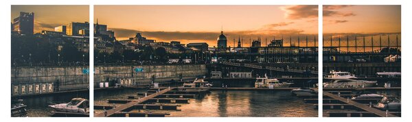 Obraz - miasto portowe (170x50 cm)