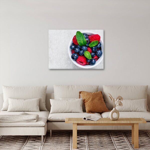 Obraz- miska z leśnymi owocami (70x50 cm)