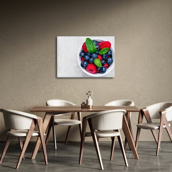 Obraz- miska z leśnymi owocami (70x50 cm)