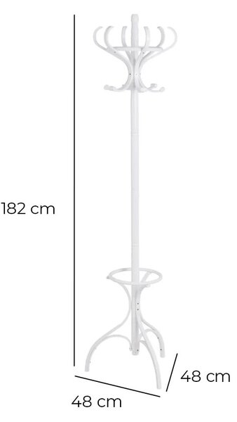 Biały wieszak z litego drewna topolowego Thonet – Casa Selección
